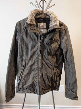 2000s American Eagle Outfitters Jacket Sherpa Lined Collar Plaid Lining Y2K